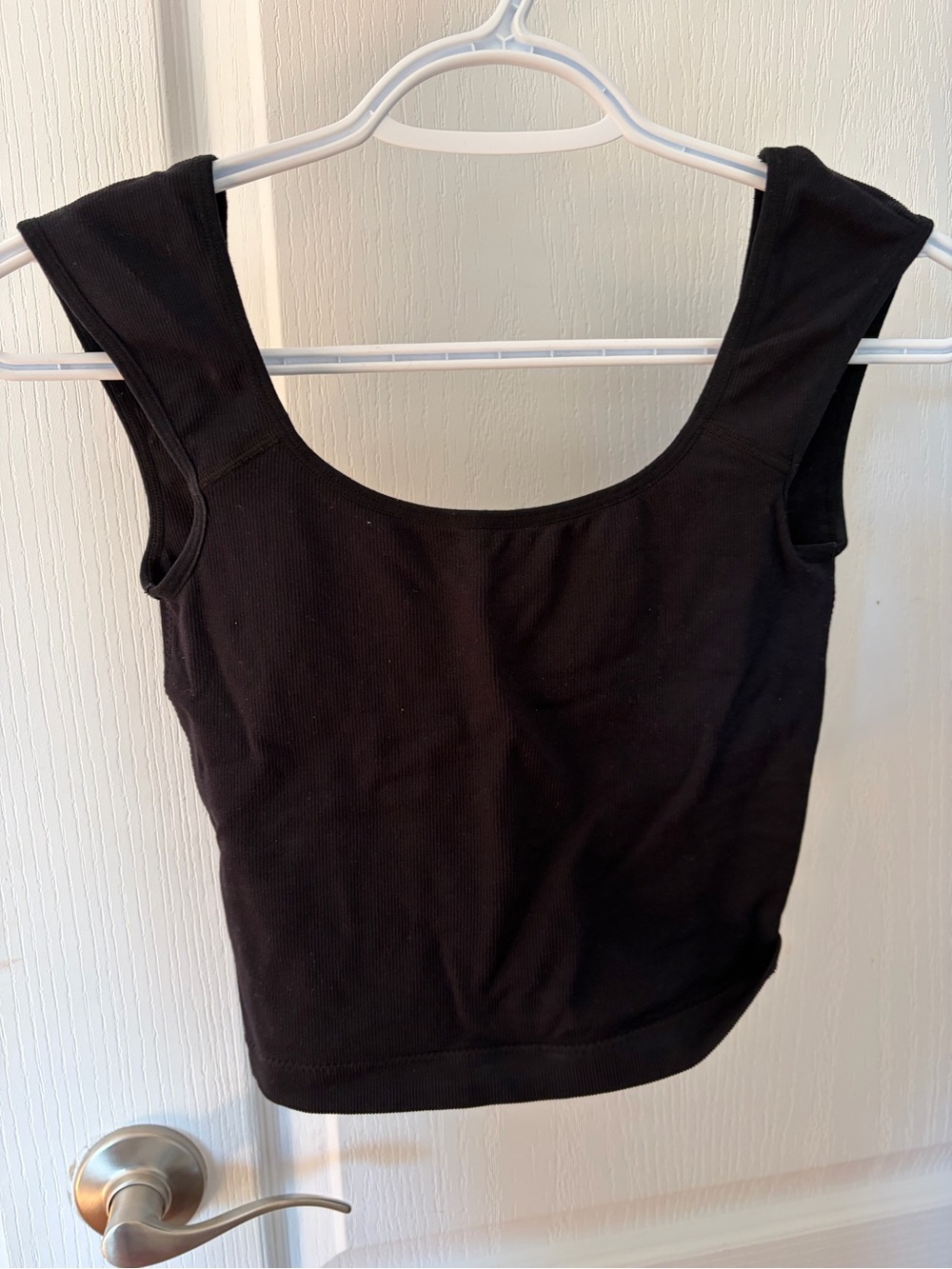 Garage Black Ribbed Scoop Open Back Neck Women’s Tank Top